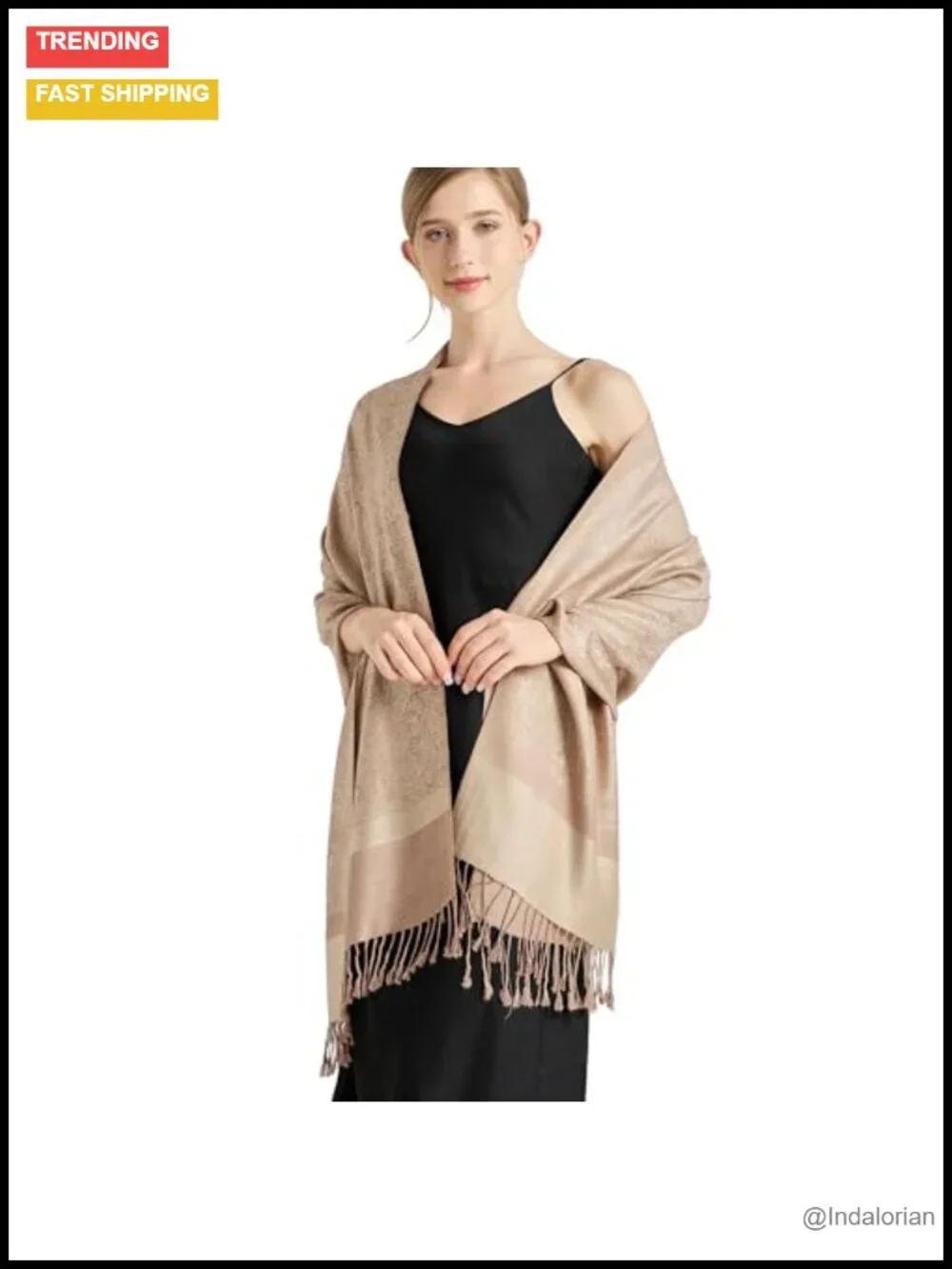 Silky Paisley Pashmina Shawl Wrap Double-Side Jacquard Evening Scarf Travel